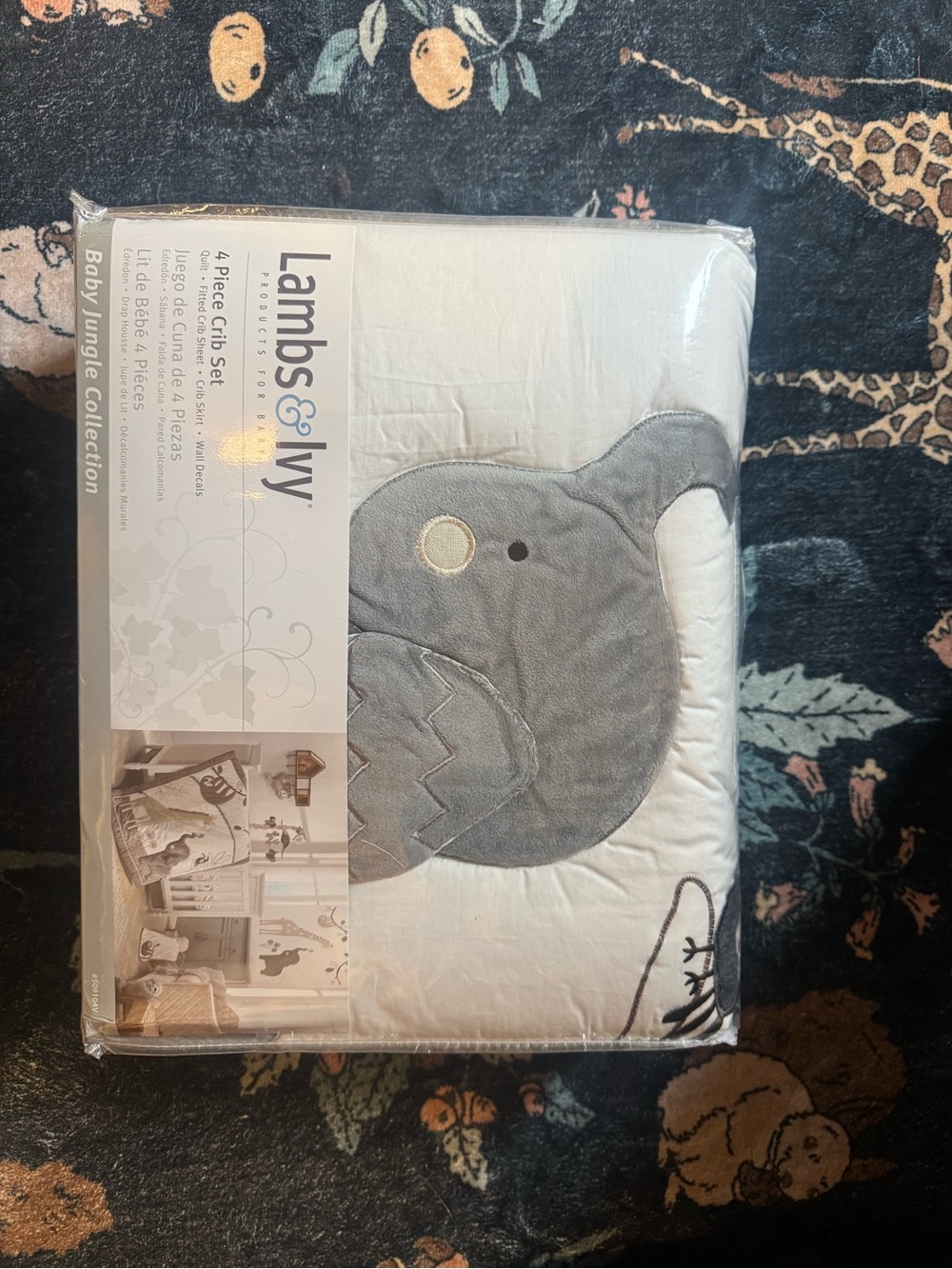 Lambs & Ivy Gray Elephant Baby Crib Comforter Set